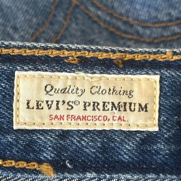 Levis Jeans Big E Womens Wide Leg Button Fly Blue Denim San Francisco 28 - Picture 10 of 12